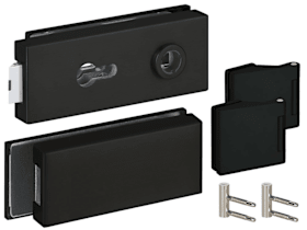 Hermat Ganzglastürschloss 6073/6325.GKP,PZ,8mm,ähnlich RAL 9005,FlüFA