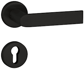 Hermat Drückergarnitur 1813/2036.KB,Ros.,rd.,PZ,8,class.black,TS 38-42