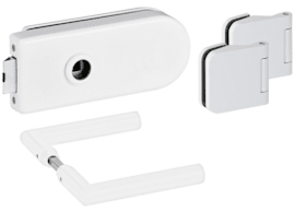 Hermat Ganzglastürschloss 6011/6315/1802,UG,8mm,ähnlich RAL 9016,FlüFA