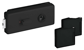 Hermat Ganzglastürschloss 6086U/6325,WC/SS,8mm,ähnlich RAL 9005,FlüFA