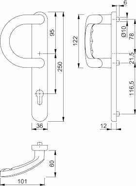 HOPPE SI-HG 513G/3358,LS ov.,ES1/PZ 92,F9016