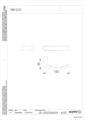 HOPPE Drückerlochteil Luxembourg 199, 8mm,F 9714M