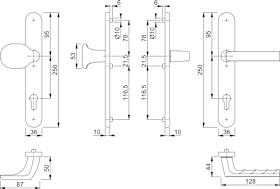 HOPPE Wechselgarnitur 86G/3357N/1700FA,LS ov.,PZ92/8,TS 72-82,verkehrsw.