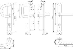 HOPPE RR SI-WSG 538G/3359ZA/3357N/1700FA,Langschild,ES1,ZA92/8,F9714M,TS72-82