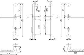 HOPPE RR SI-DRG 1700FA/3359ZA/3357N,Langschild,ES1,ZA92/8,F9714M,TS72-82