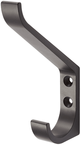 HUT/MANTELHAKEN EINZEL ALU MIT SCHRAUBEN SCHWARZ PULVERBESCHICHTET 0148-18-023