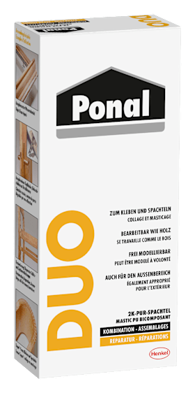 Ponal 2K PUR-Spachtel Duo 315g Faltschachtel Holzton hell