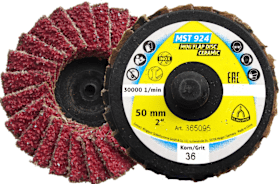 Klingspor MST 924 Schleifmopteller, Korn 36 75 mm gewölbt Quick Roll Connect