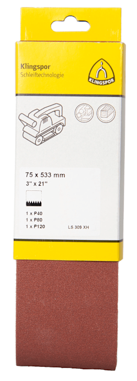 Klingspor LS 309 XH Bänder (Set), 75 x 533 mm F5, SB-verpackt im Reiter