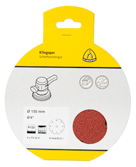 Klingspor PS 22 K Scheiben kletthaftend, 150 mm Korn 80 Lochform GLS1, SB-verpackt im Reiter