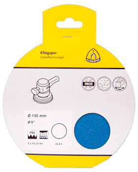 Klingspor PS 21 FK Scheiben kletthaftend, 150 mm Korn 40 ohne Loch, SB-verpackt im Reiter