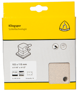 Klingspor PS 33 CK Streifen kletthaftend, 103 x 115 mm Korn 80 Lochform GL19, SB-verpackt im Reiter