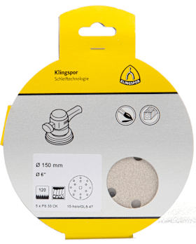Klingspor PS 33 CK Scheiben kletthaftend, 150 mm Korn 80 Lochform GLS47, SB-verpackt im Reiter