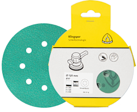 Klingspor FP 77 K Schleifmittel (Set) kletthaftend, 150 mm Lochform GLS74, SB-verpackt im Reiter