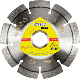 Klingspor DT 350 U Diamanttrennscheiben, 125 x 2,4 x 22,23 mm 9 Segmente 33 x 2,4 x 10 mm, Standardverzahnung