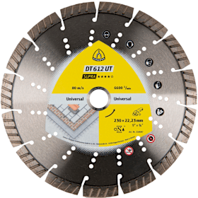 Klingspor DT 612 UT Diamanttrennscheiben Gewinde M 14, 125 x 2,2 x 22,23 mm 10 Segmente 31 x 2,2 x 12 mm, Standard Turbo