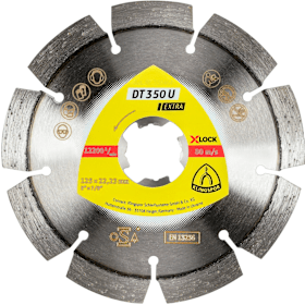 Klingspor DT 350 U Diamanttrennscheiben X-LOCK, 115 x 2,4 x 22,23 mm 8 Segmente 33 x 2,4 x 10 mm, Standardverzahnung