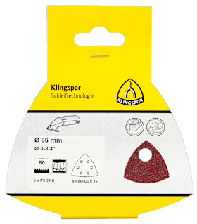 Klingspor PS 22 K Scheiben kletthaftend, 96 mm Korn 60 Lochform GLS15, SB-verpackt im Reiter