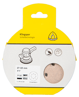 Klingspor PS 33 CK Scheiben kletthaftend, 125 mm Korn 80 Lochform GLS5, SB-verpackt im Reiter