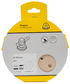 Klingspor PS 33 BK Scheiben kletthaftend, 150 mm Korn 320 Lochform GLS51, SB-verpackt im Reiter