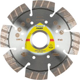 Klingspor DT 900 U Diamanttrennscheiben, 115 x 2,4 x 22,23 mm 8 Segmente 33 x 2,4 x 12 mm, Standard Turbo