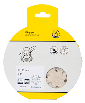 Klingspor PS 33 CK Scheiben kletthaftend, 150 mm Korn 80 Lochform GLS74, SB-verpackt im Reiter