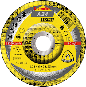 Schruppscheibe gekröpft A24 Extra 125x6mm KLINGSPOR