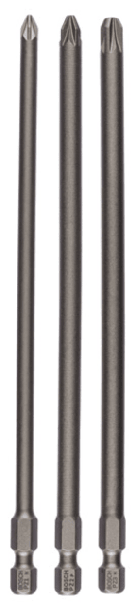 Bosch Schrauberbit-Set Extra-Hart, 3-teilig, PZ1, PZ2, PZ3, 152 mm