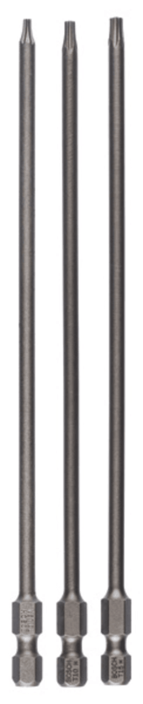 Bosch Schrauberbit-Set Extra-Hart, 3-teilig, T8, T10, T15, 152 mm
