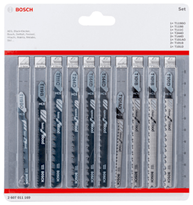 Bosch 10-tlg. Stichsägeblatt-Set für Wood, T-Schaft