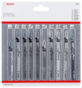 Bosch 10-tlg. Stichsägeblatt-Set Clean Cutting, T-Schaft