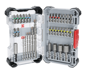 Bosch Extra Hard und CYL-3 Set, 35‑tlg. im Pick and Click-Koffer