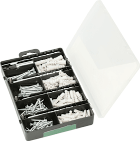 Bosch Befestigungs-Set 173-teilig, Bohrer, Dübel, Schrauben, Bits in Sortierbox