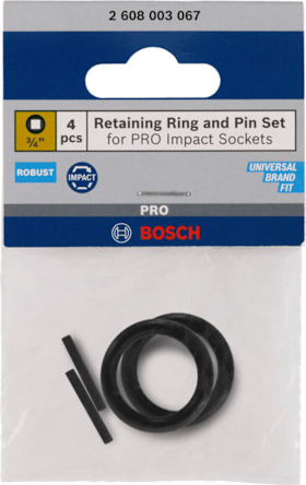 Bosch "Haltering und Stift für PRO Impact Steckschlüsseleinsätze, 3/4"", 4‑tlg."