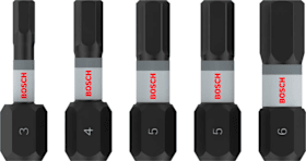 Bosch PRO Hex Impact Bit, H3, H4, H5(x2), H6, 25 mm, 5-tlg.