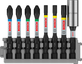 Bosch PRO Impact Set mit Bithalter und Pick u Click-Einsätzen, PH2/PZ2/T20/T25/T30/BH