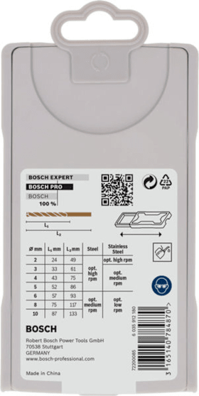 Bosch PRO Metal HSS-G Spiralbohrer-Set, 7-tlg.