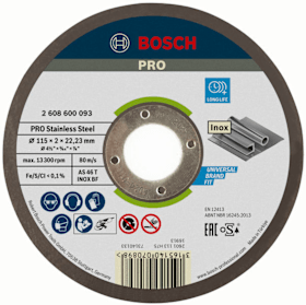 Bosch PRO Stainless Steel Trennscheibe, 115 x 2 x 22,23 mm