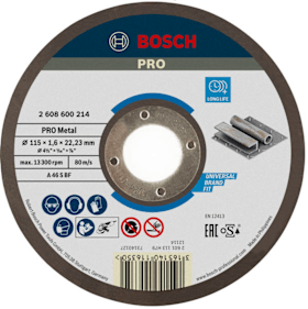 Bosch Trennscheibe PRO Metal für kleine Winkelschleifer, gerade (OSA)