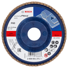 Bosch Fächerschleifscheibe X431, Standard for Metal, gerade Ausführung, für kleine Winkelschleifer