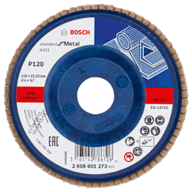 Bosch Fächerschleifscheibe X431, Standard for Metal, gerade Ausführung, für kleine Winkelschleifer