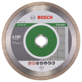Bosch Diamanttrennscheibe Standard for Ceramic für große Winkelschleifer mit Spannmutter