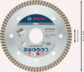Bosch Diamanttrennscheibe PRO Ceramic für kleine Winkelschleifer