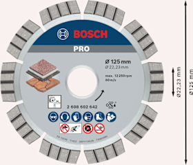 Bosch Diamanttrennscheibe PRO Stone für kleine Winkelschleifer