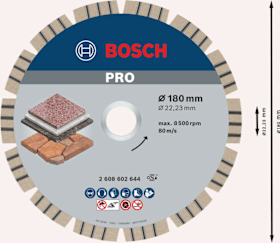 Bosch PRO Stone Diamanttrennscheibe, 180 x 22,23 mm