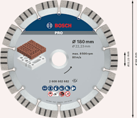 Bosch Diamanttrennscheibe PRO Abrasive für große Winkelschleifer mit Spannmutter