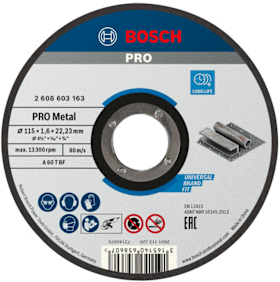 Bosch Trennscheibe PRO Metal für kleine Winkelschleifer, gerade
