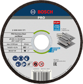 Bosch PRO Stainless Steel and Metal Trennscheibe, 125 x 1 x 22,23 mm