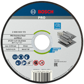 Bosch PRO Stainless Steel and Metal Trennscheibe, 125 x 1,6 x 22,23 mm