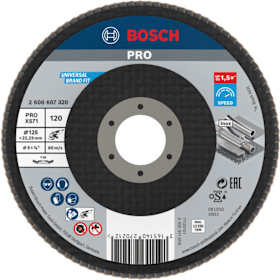 Bosch Fächerschleifscheibe PRO X571, Glasfaser, gewinkelt